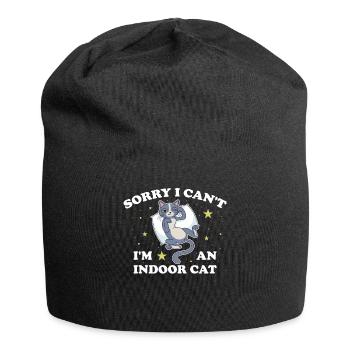 Sorry I Cant Im An Indoor Cat Cat Gift - Jersey Beanie - black - Front