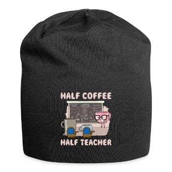 Demi-café moitié professeur Café Cadeau - Bonnet en jersey - noir - Devant