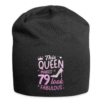 This Queen makes 79 look Fabulous 79th birthday - Jersey Beanie - black - Front