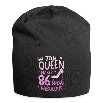 This Queen makes 86 look Fabulous 86th birthday - Jersey Beanie - black - Front