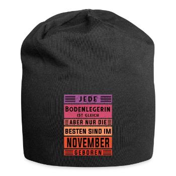 Parkett-Teppich Geburtstag November geboren - Jersey-Beanie - Schwarz - Vorne