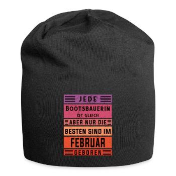 Schiffbauer Geburtstag Februar geboren - Jersey-Beanie - Schwarz - Vorne