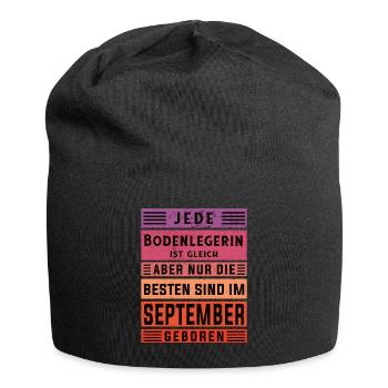 Parkett-Teppich Geburtstag September geboren - Jersey-Beanie - Schwarz - Vorne