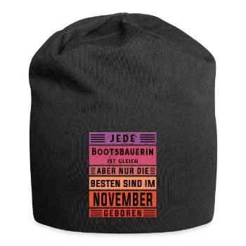 Schiffbauer Geburtstag November geboren - Jersey-Beanie - Schwarz - Vorne