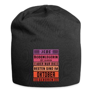 Parkett-Teppich Geburtstag Oktober geboren - Jersey-Beanie - Schwarz - Vorne