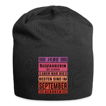 Bus-Fahrer Geburtstag September geboren - Jersey-Beanie - Schwarz - Vorne