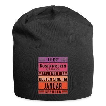 Bus-Fahrer Geburtstag Januar geboren Busfahrerin - Jersey-Beanie - Schwarz - Vorne