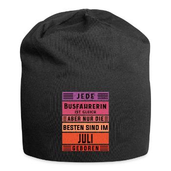 Bus-Fahrer Geburtstag Juli geboren Busfahrerin - Jersey-Beanie - Schwarz - Vorne