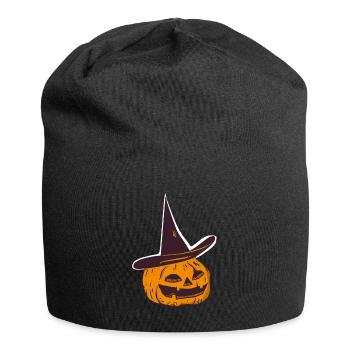 Halloween Pumpkin Witch - Jersey Beanie - black - Front