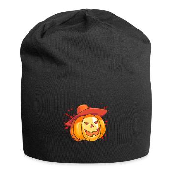 Halloween Pumpkin Scarecrow - Jersey Beanie - black - Front