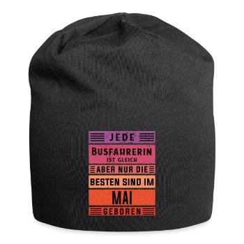 Bus-Fahrer Geburtstag Mai geboren Busfahrerin - Jersey-Beanie - Schwarz - Vorne