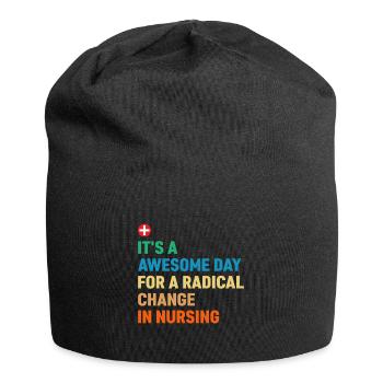 Ein Großartiger Tag Für Einen Radikalen Wandel In - Jersey-Beanie - Schwarz - Vorne
