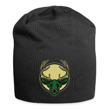 Deer Animal Deer Reer Gift Suède - Bonnet en jersey - noir - Devant