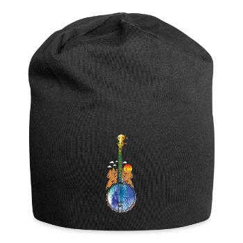 Banjo Shirts For Men Bluegrass Appalachia Folk - Jersey Beanie - black - Front