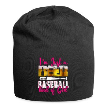 I'm Just A Beer & Baseball Kind Of Girl Baseball - Jersey Beanie - black - Front