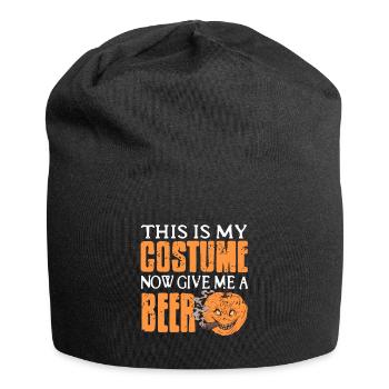 Kürbis - This is my Costume Now give me a Beer - Jersey-Beanie - Schwarz - Vorne