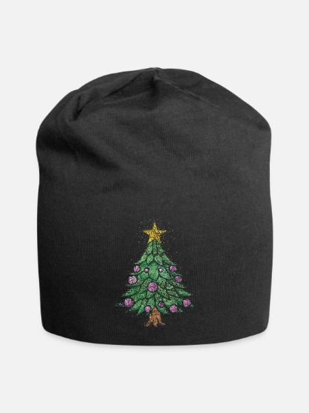 Tannenbaum Heiligabend Weihnachtsbaum Christbaum - Jersey-Beanie - Schwarz