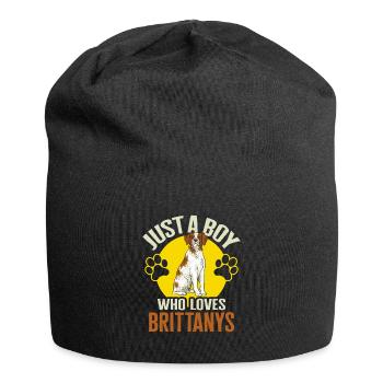 French Brittany Spaniel Epagneul Breton Gift - Jersey Beanie - black - Front