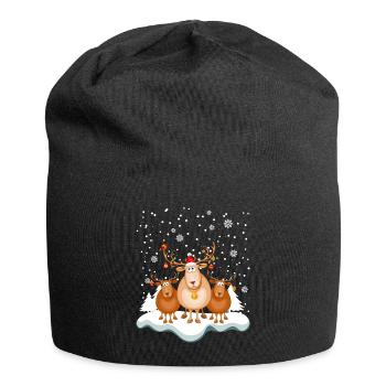 Renne Drôle d’hiver Joyeux Noël - Bonnet en jersey - noir - Devant