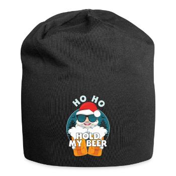Hold Drink Beer Lover Santa Ugly Christmas 2022 - Jersey-Beanie - Schwarz - Vorne