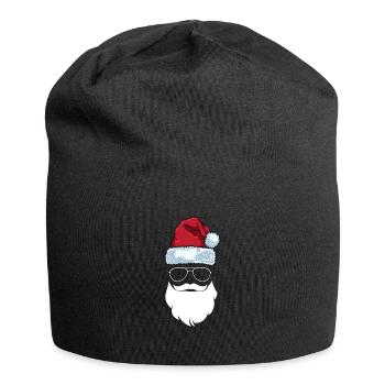 Père Noël Bonnet Lunettes de soleil Bart Santa - Bonnet en jersey - noir - Devant