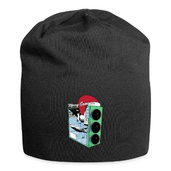 PC de jeu avec Beanie Funny Gambler Outfit Noël - Bonnet en jersey - noir - Devant