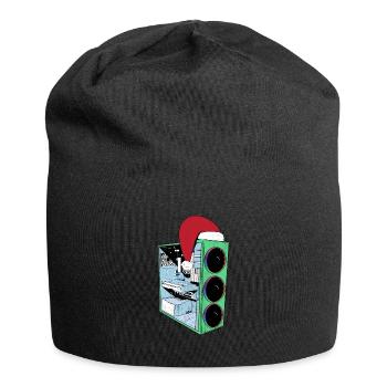 PC de jeu avec Beanie Funny Gambler Outfit Noël - Bonnet en jersey - noir - Devant