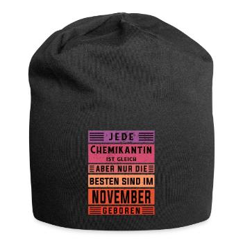 Laborant Geburtstag November geboren Chemikantin - Jersey-Beanie - Schwarz - Vorne