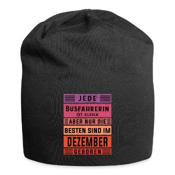 Bus-Fahrer Geburtstag Dezember geboren Busfahrerin - Jersey-Beanie - Schwarz - Vorne