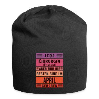 Krankenhaus Arzt Geburtstag April geboren - Jersey-Beanie - Schwarz - Vorne