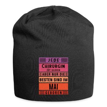 Krankenhaus Arzt Geburtstag Mai geboren Chirurgin - Jersey-Beanie - Schwarz - Vorne