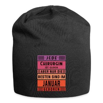 Krankenhaus Arzt Geburtstag Januar geboren - Jersey-Beanie - Schwarz - Vorne