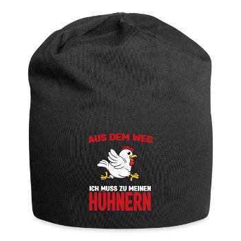 Aus dem weg - ich muss zu meinen Hühnern - Jersey-Beanie - Schwarz - Vorne