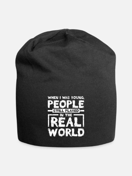 Old people played in the real world - Jersey-Beanie - Schwarz