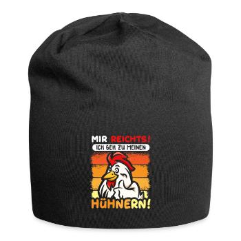 Ich geh zu meinen Hühnern! - Jersey-Beanie - Schwarz - Vorne
