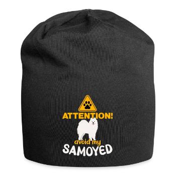 Aufmerksamkeit! Meide meine Samojeden! - Jersey-Beanie - Schwarz - Vorne