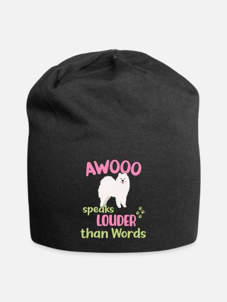 AWOOO speaks louder than Words - Jersey Beanie - black