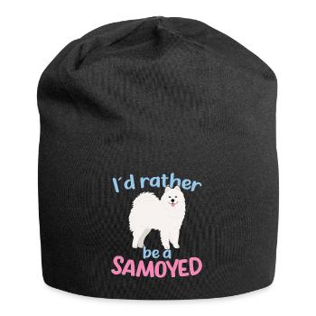 I'd rather be a Samoyed - Jersey Beanie - black - Front