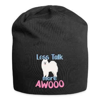 Weniger Gerede - mehr AWOOO - Jersey-Beanie - Schwarz - Vorne