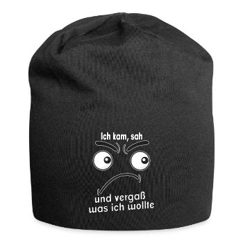 Ich kam, sah und vergaß was ich wollte. - Jersey-Beanie - Schwarz - Vorne
