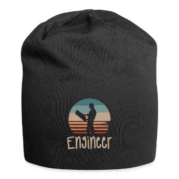 Retro Vintage Classic Engineer Engineering - Jersey Beanie - black - Front