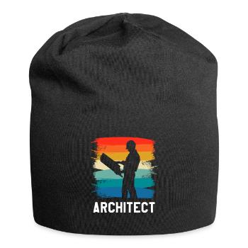 Retro Vintage Classic Architect Architecture - Jersey-Beanie - Schwarz - Vorne