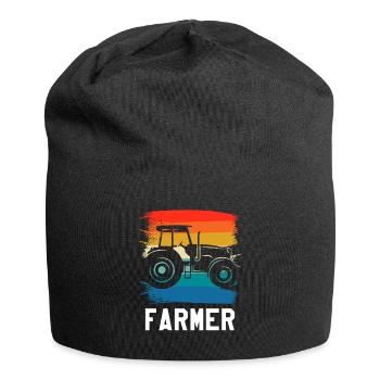Retro Vintage Classic Farmer Farming - Jersey-Beanie - Schwarz - Vorne
