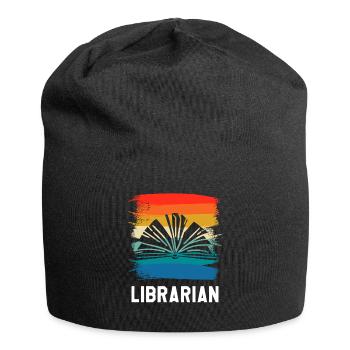 Retro Vintage Classic Librarian Book Library - Jersey-Beanie - Schwarz - Vorne