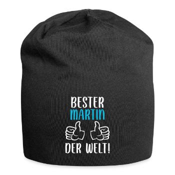 Martin Vorname Name Geburtstag - Jersey-Beanie - Schwarz - Vorne