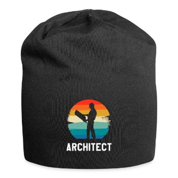 Retro Vintage Classic Architect Architecture - Jersey-Beanie - Schwarz - Vorne