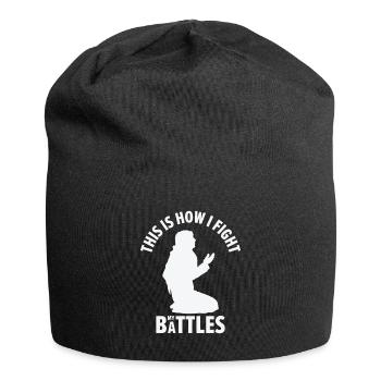 Jesus Anbetung Christliche Kämpfe Religiöser - Jersey-Beanie - Schwarz - Vorne