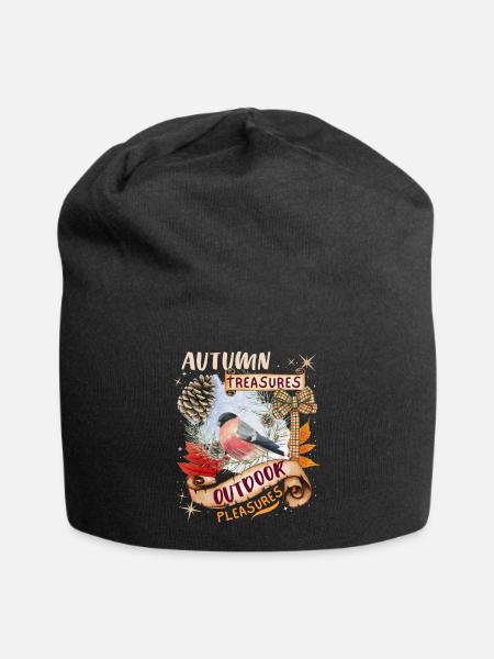 Herbst, Fall, Autumn Spruch Hiking, Wandern - Jersey-Beanie - Schwarz