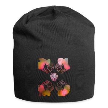 Valentinstag, Herz, Wedding, Hochzeit, romantisch - Jersey-Beanie - Schwarz - Vorne