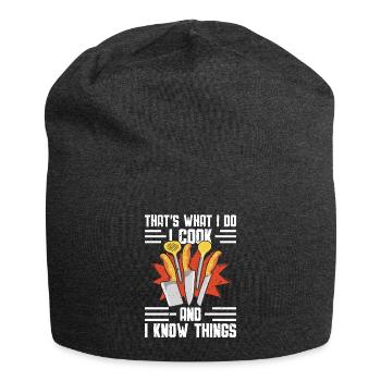 Das Ist, Was Ich Tue, Ich Koche, Und Ich Weiß - Jersey-Beanie - Anthrazit - Vorne
